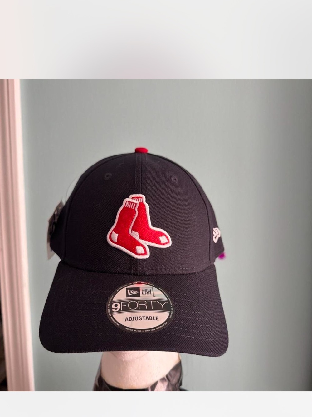 New Era Kids Black Cap with Red Boston Socks Logo